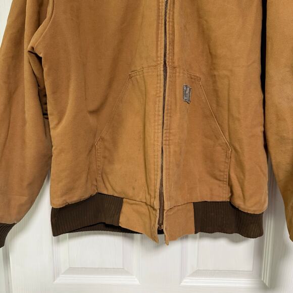 Polar King by Key Men's Tan Canvas Full Zip Hooded Lined Jacket Size Large - Picture 14 of 16